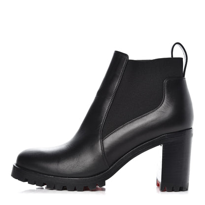 Christian Louboutin Calfskin Marchacroche 70 Chelsea Boots 36.5 Black 1 of 10