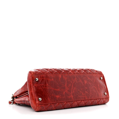 Chanel Glazed Calfskin Quilted Large Just Mademoiselle Bowling Bag Red 4 of 12