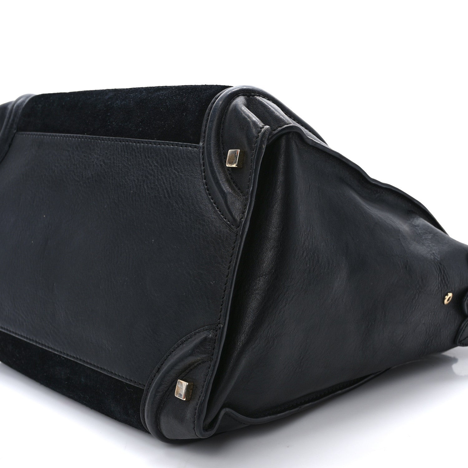 Celine Smooth Calfskin Suede Mini Luggage Black 8 of 10