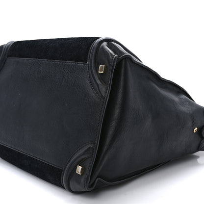 Celine Smooth Calfskin Suede Mini Luggage Black 8 of 10
