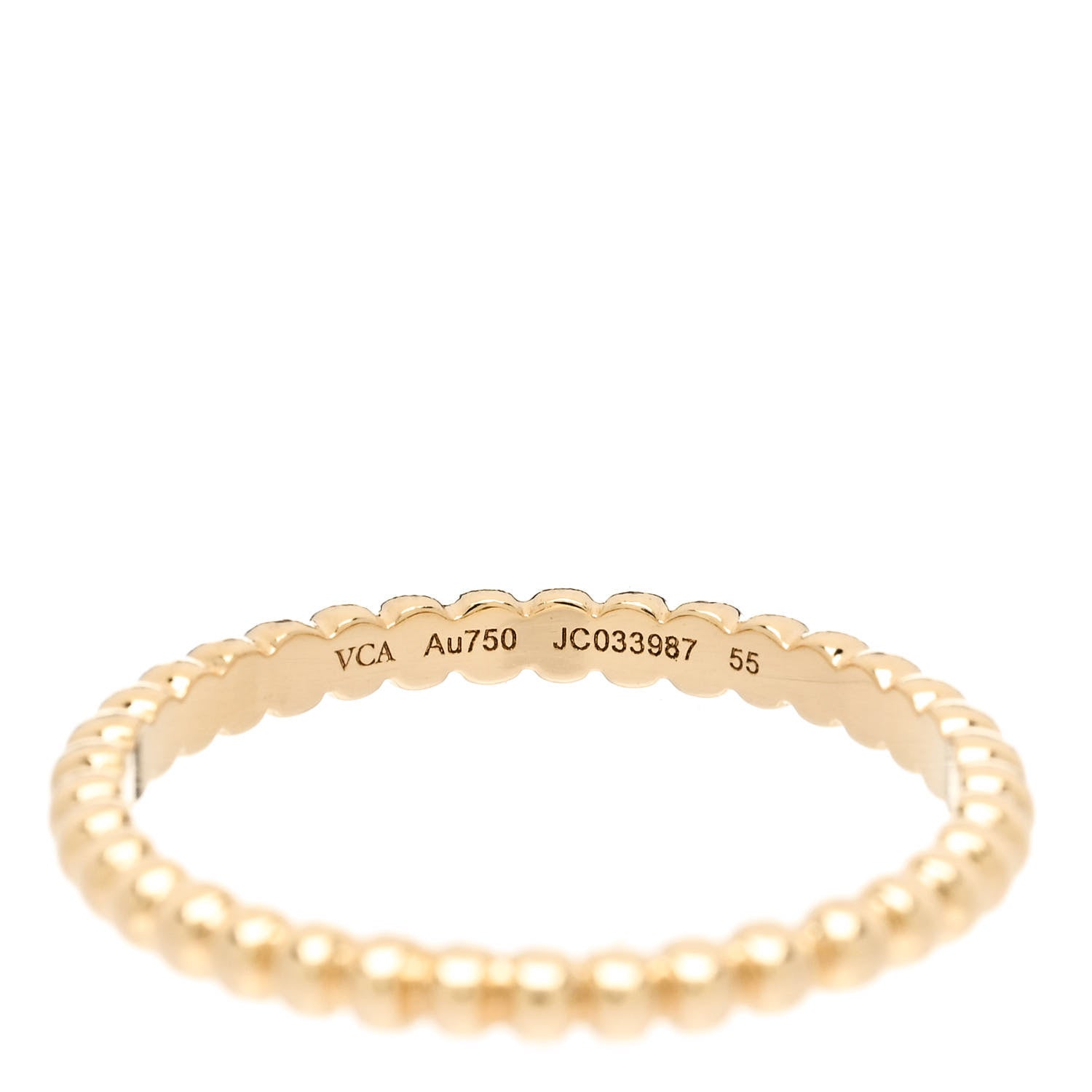 Van Cleef & Arpels 18K Yellow Gold Small Perlee Ring 55 7.25 4 of 5