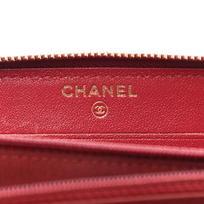 Chanel Sheepskin Caviar Chevron Quilted Medium Mademoiselle Vintage Zip Around Wallet Red 11 of 18