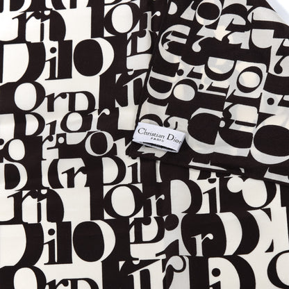 Christian Dior Cotton Monogram Scarf Black White 2 of 3