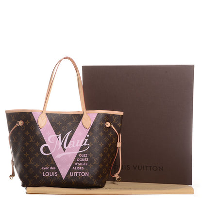 Louis Vuitton Monogram Maui V Neverfull MM Rose Ballerine 7 of 11