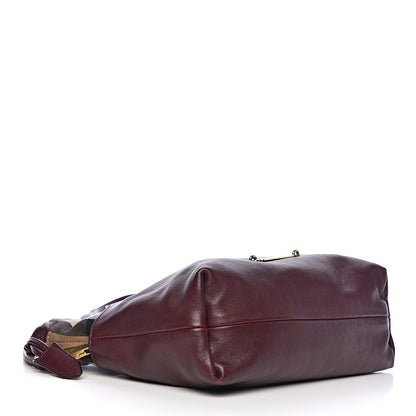 Burberry Calfskin House Check Little Crush Deep Claret 4 of 15