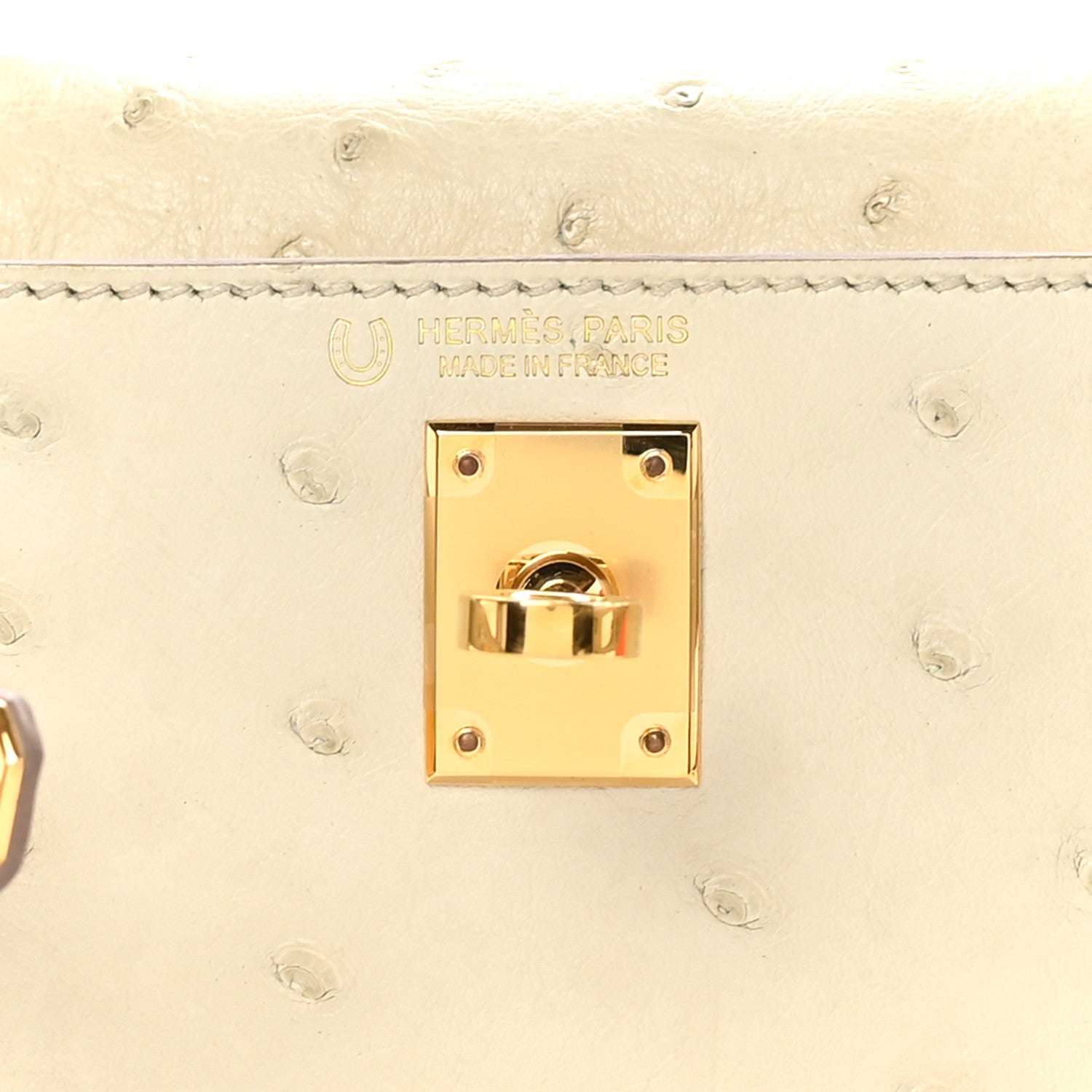 Hermes Ostrich Horseshoe Kelly Sellier Mini 20 Parchemin 7 of 11