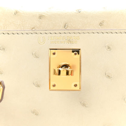 Hermes Ostrich Horseshoe Kelly Sellier Mini 20 Parchemin 7 of 11