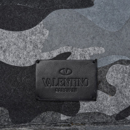 Valentino Garavani Felt Camouflage Rockstud Vertical Tote Grey 7 of 8