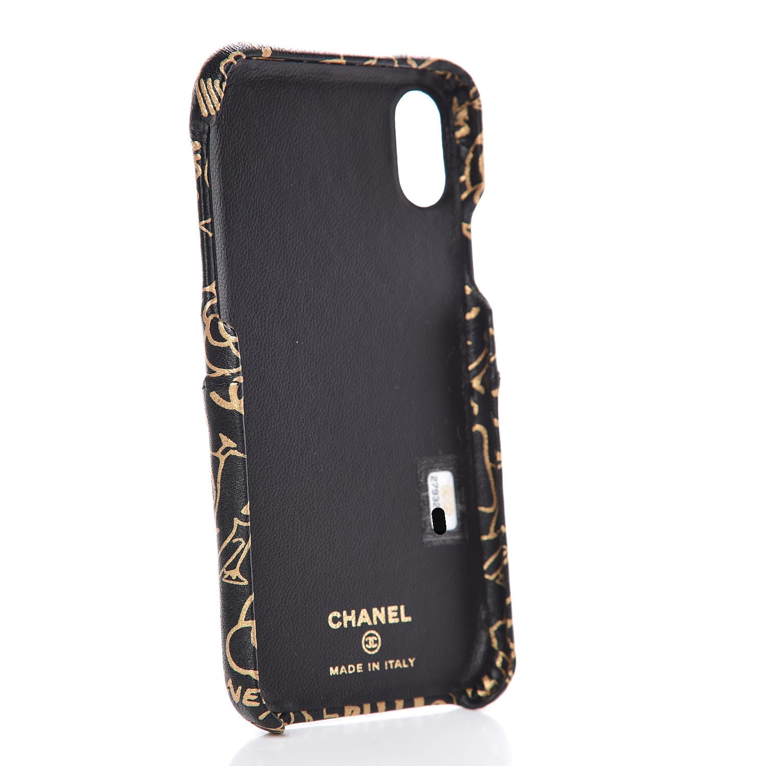 Chanel Lambskin Quilted iPhone X Coco Tech Egyptian Graffiti Case Black Gold 3 of 7