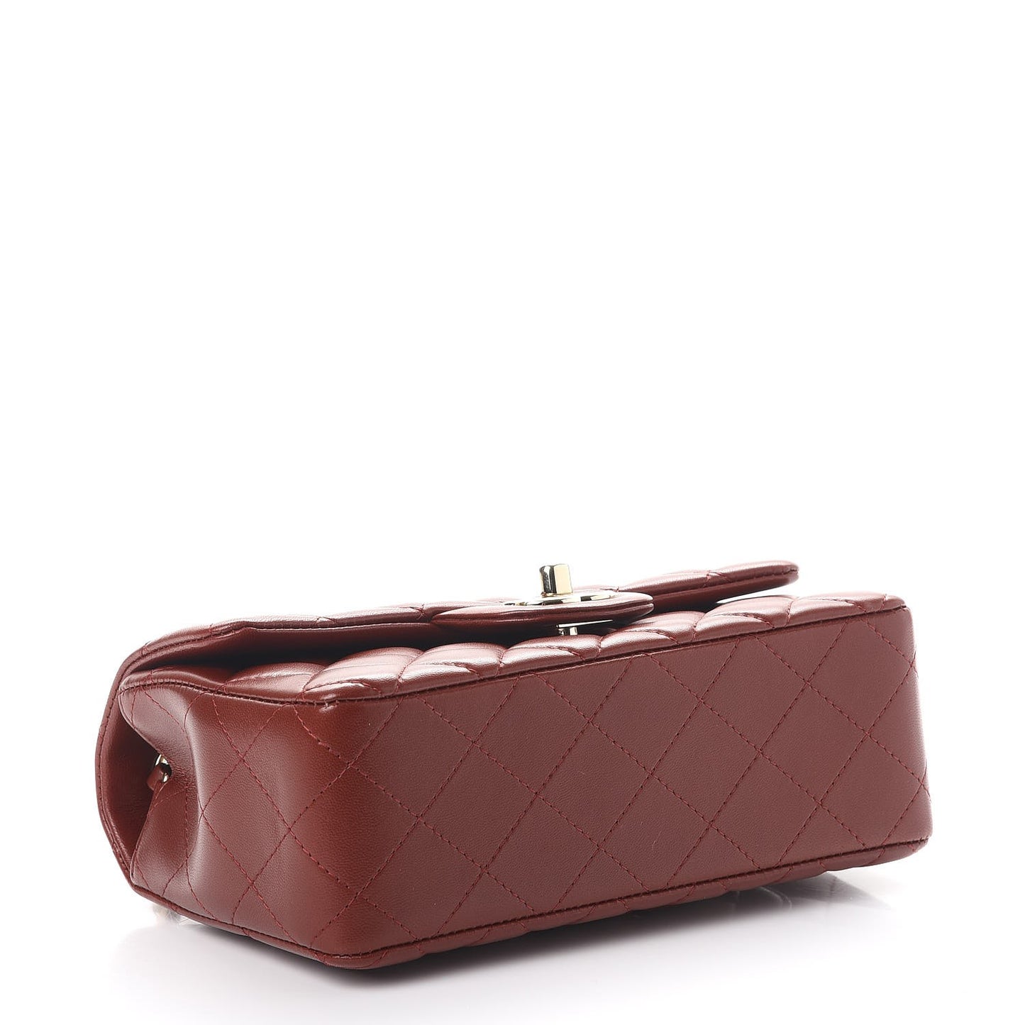 Lambskin Quilted Mini Rectangular Flap Red