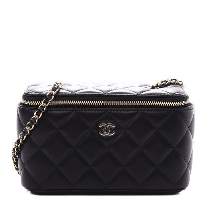 Chanel Lambskin Quilted Small Vanity Case With Chain Black 1 of 10