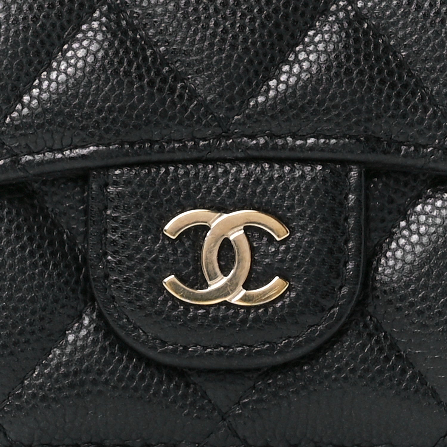 Chanel Caviar Quilted Tri-Fold Flap Wallet Black 11 of 14