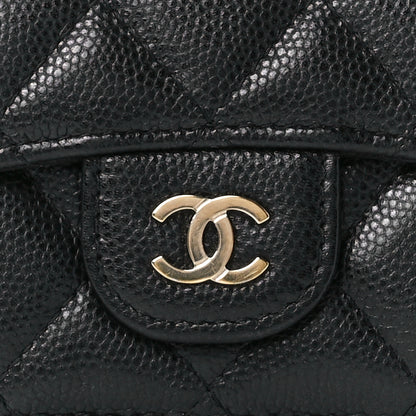 Chanel Caviar Quilted Tri-Fold Flap Wallet Black 11 of 14