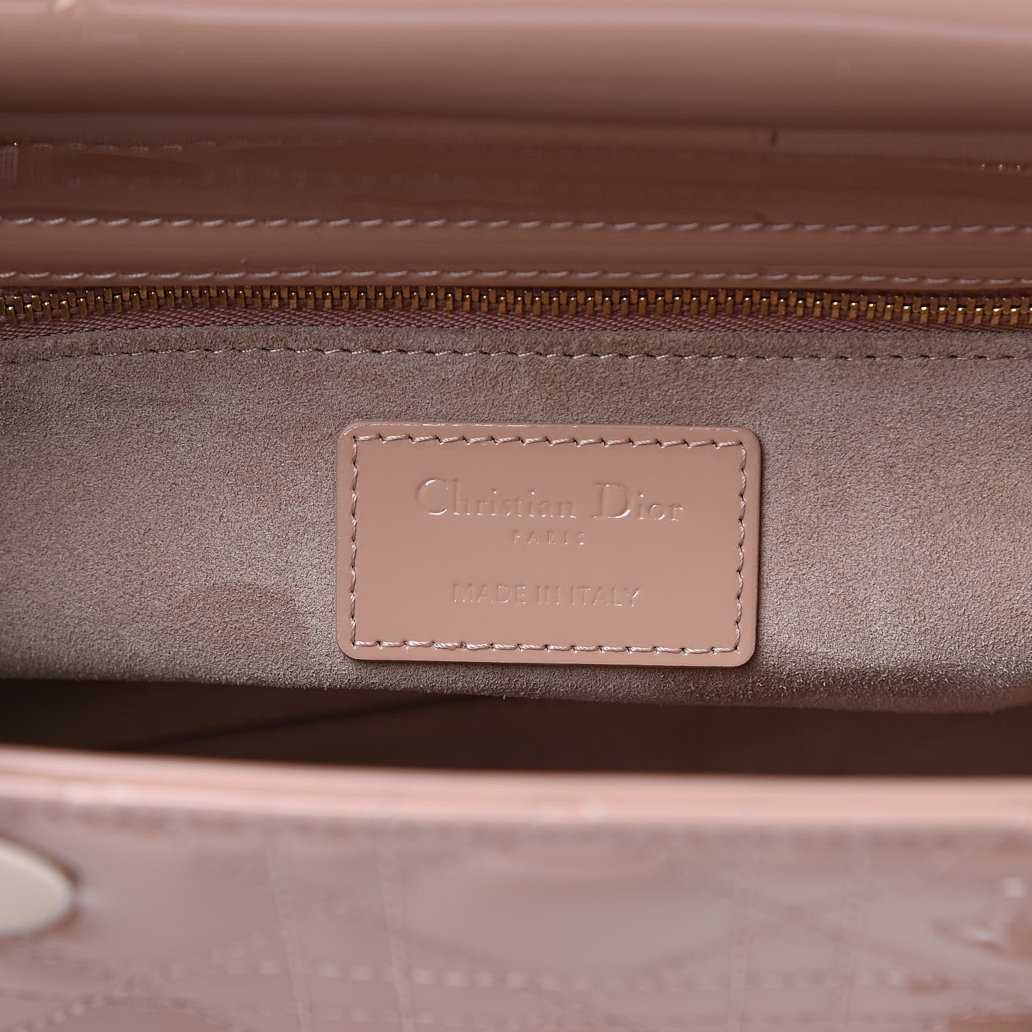 Christian Dior Patent Cannage Medium Lady Dior Beige 6 of 10