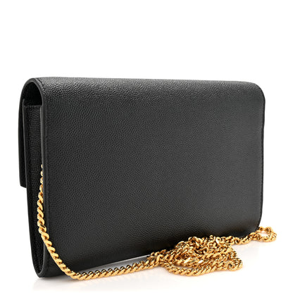 Saint Laurent Grain De Poudre Uptown Chain Wallet Black 2 of 11