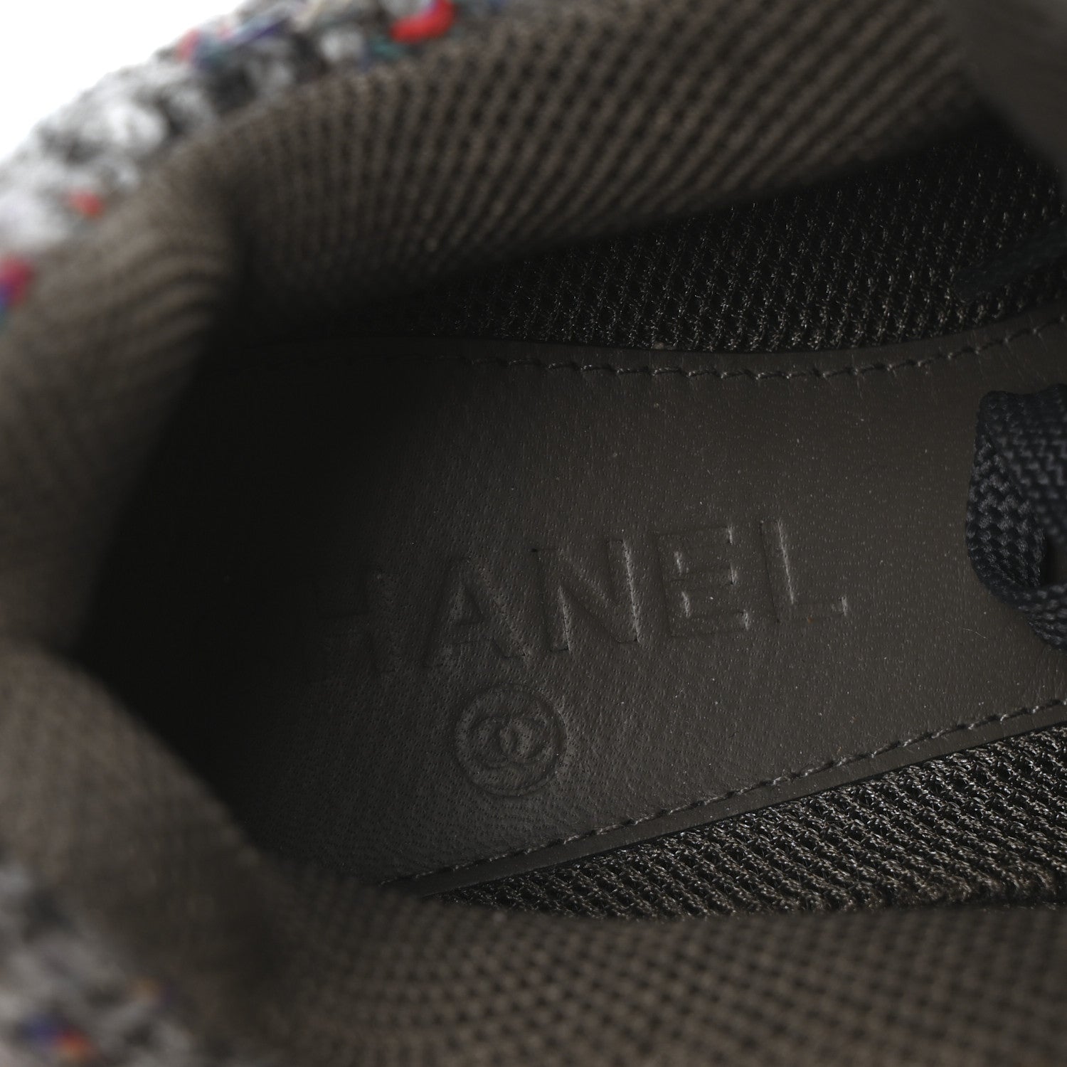 Chanel Suede Tweed Goatskin CC Sneakers 40 Grey Purple 8 of 9