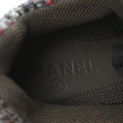 Chanel Suede Tweed Goatskin CC Sneakers 40 Grey Purple 8 of 9