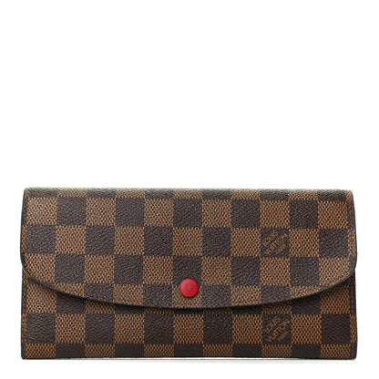 Louis Vuitton Damier Ebene Emilie Wallet Red 1 of 4