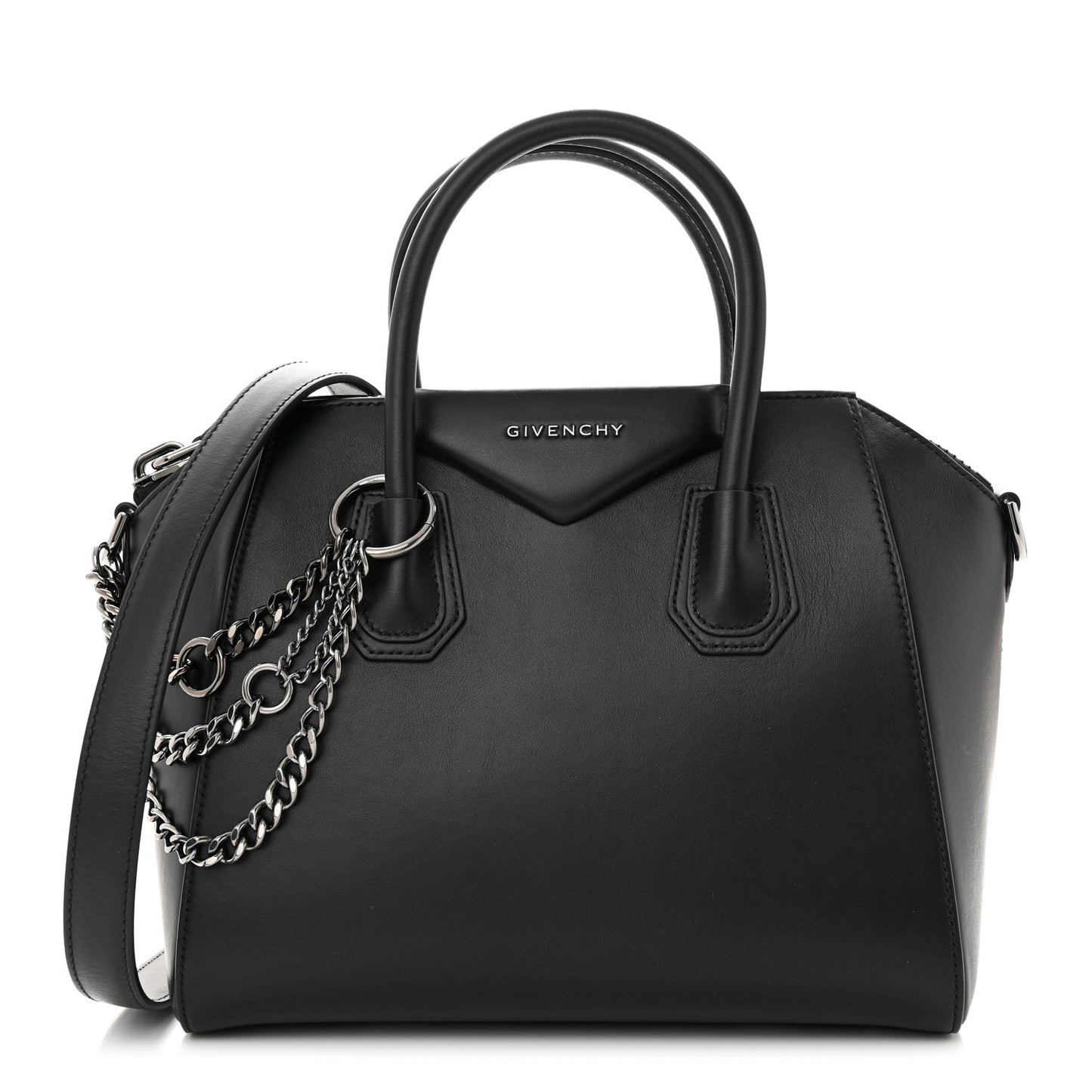 Smooth Calfskin Chains Small Antigona Black