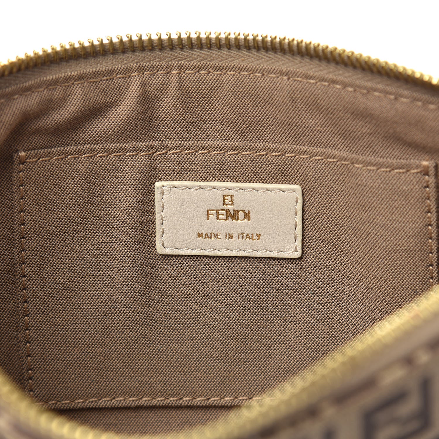 Fendi Zucchino Spalmati Pochette Tan 6 of 12