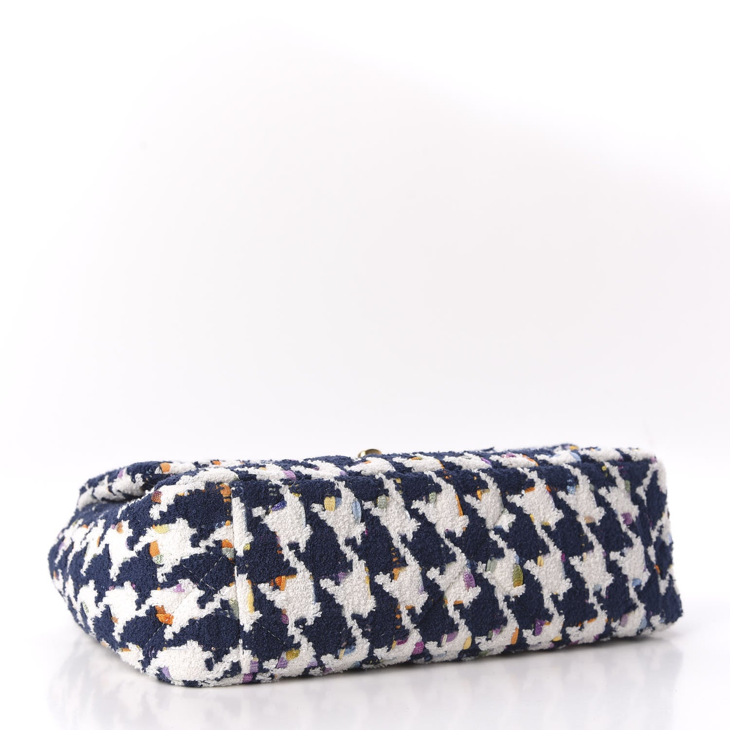 Chanel Tweed Quilted Medium 19 Flap Ecru Navy Blue Multicolor 4 of 10