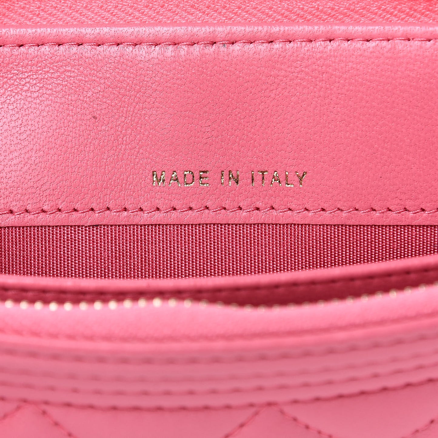 Lambskin Quilted Small Boy Zipped Pouch Pink