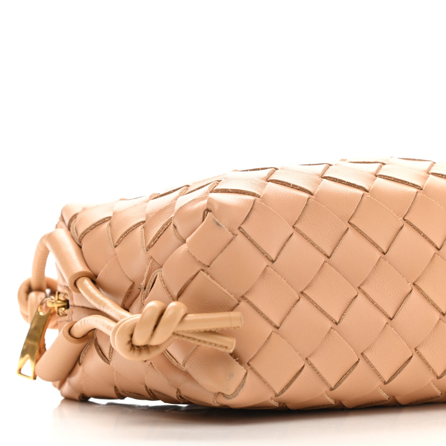 Nappa Intrecciato Mini Loop Camera Bag Almond