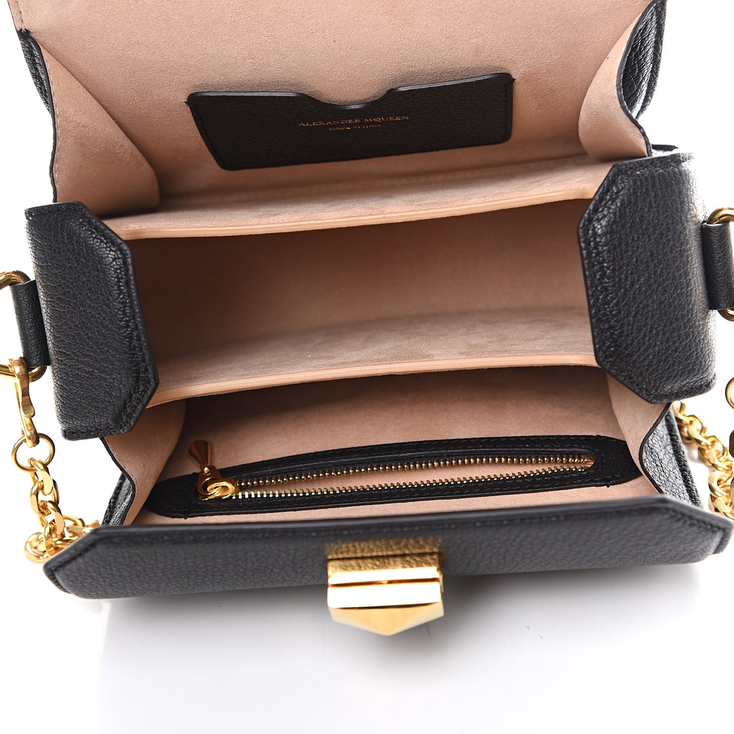 Fine Grain Goatskin Box Shoulder Bag 19 Black
