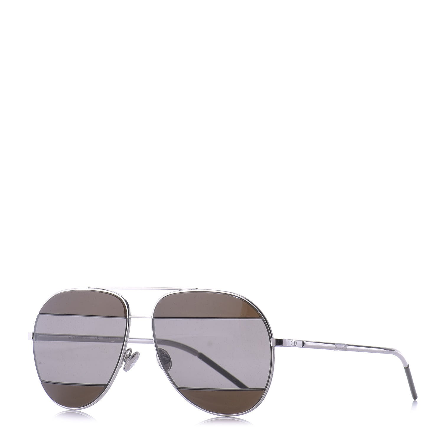 Christian Dior Split 2 Aviator Sunglasses Brown Grey 1 of 10