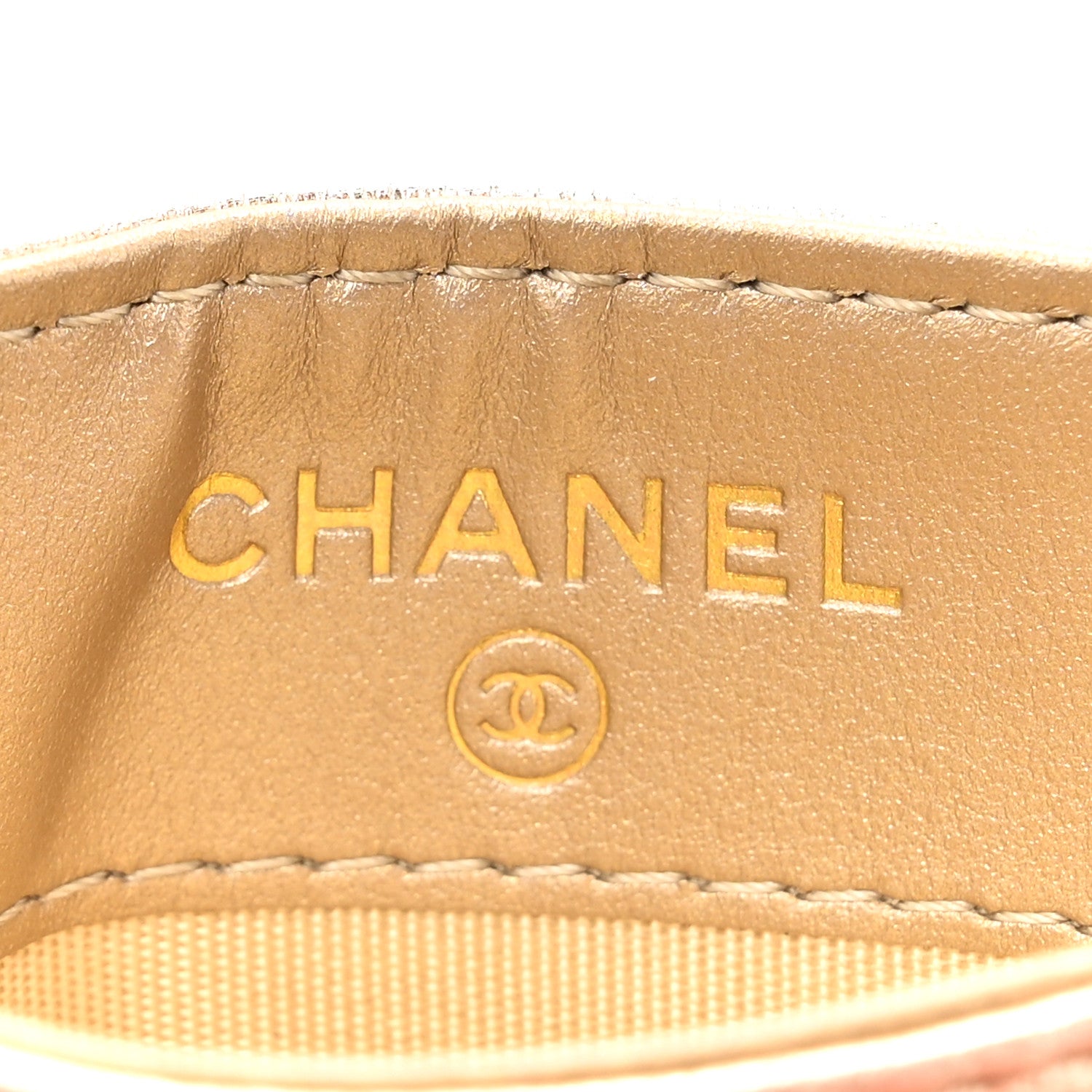 Chanel Metallic Goatskin Quilted Chanel 19 Card Holder Gold 6 of 9