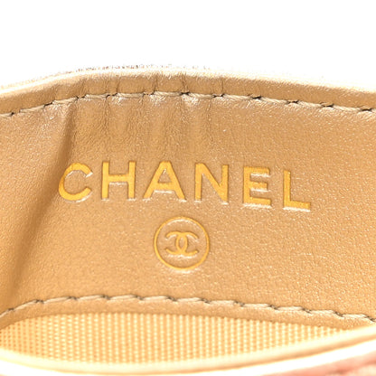 Chanel Metallic Goatskin Quilted Chanel 19 Card Holder Gold 6 of 9