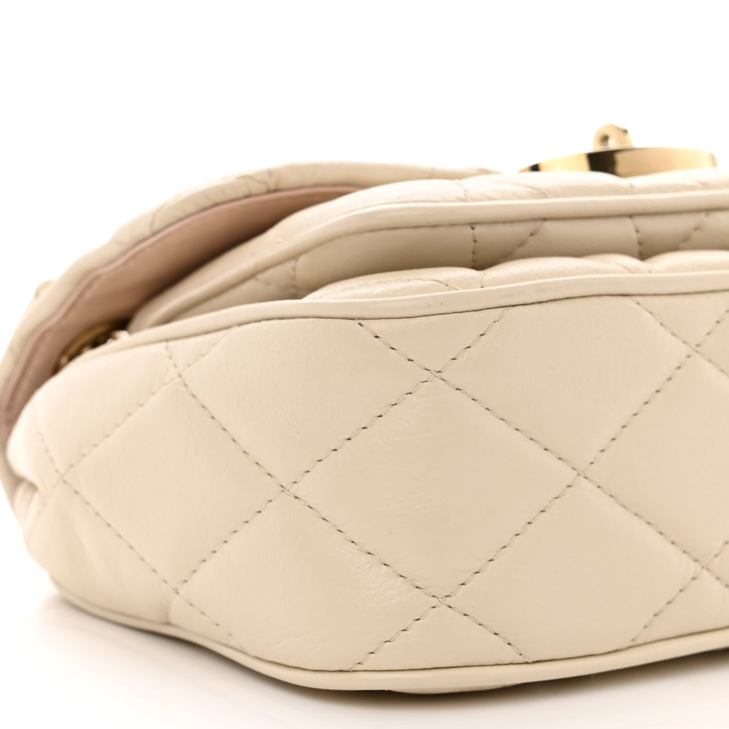Mulberry Shiny Calfskin Quilted Mini Darley Shoulder Bag Chalk 9 of 10