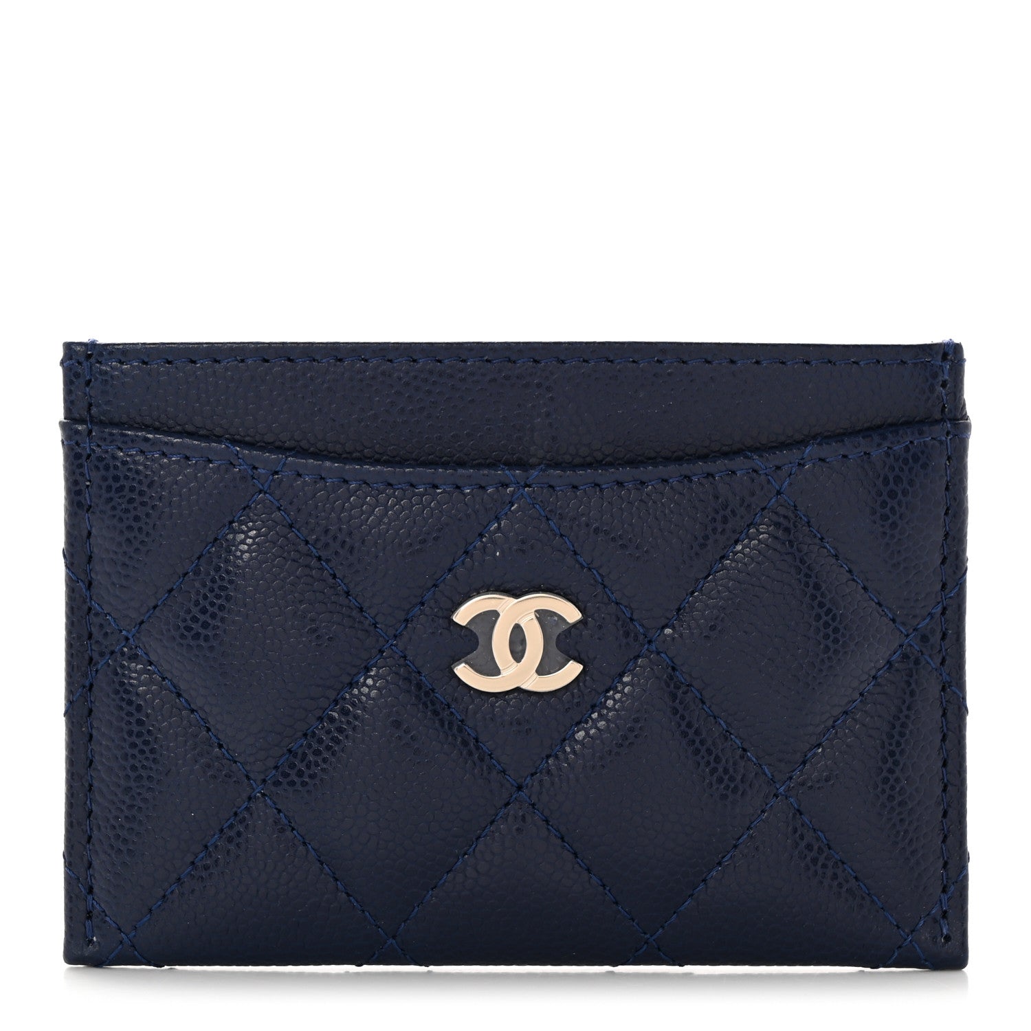 Chanel Caviar Quilted Card Holder Blue 1 of 8