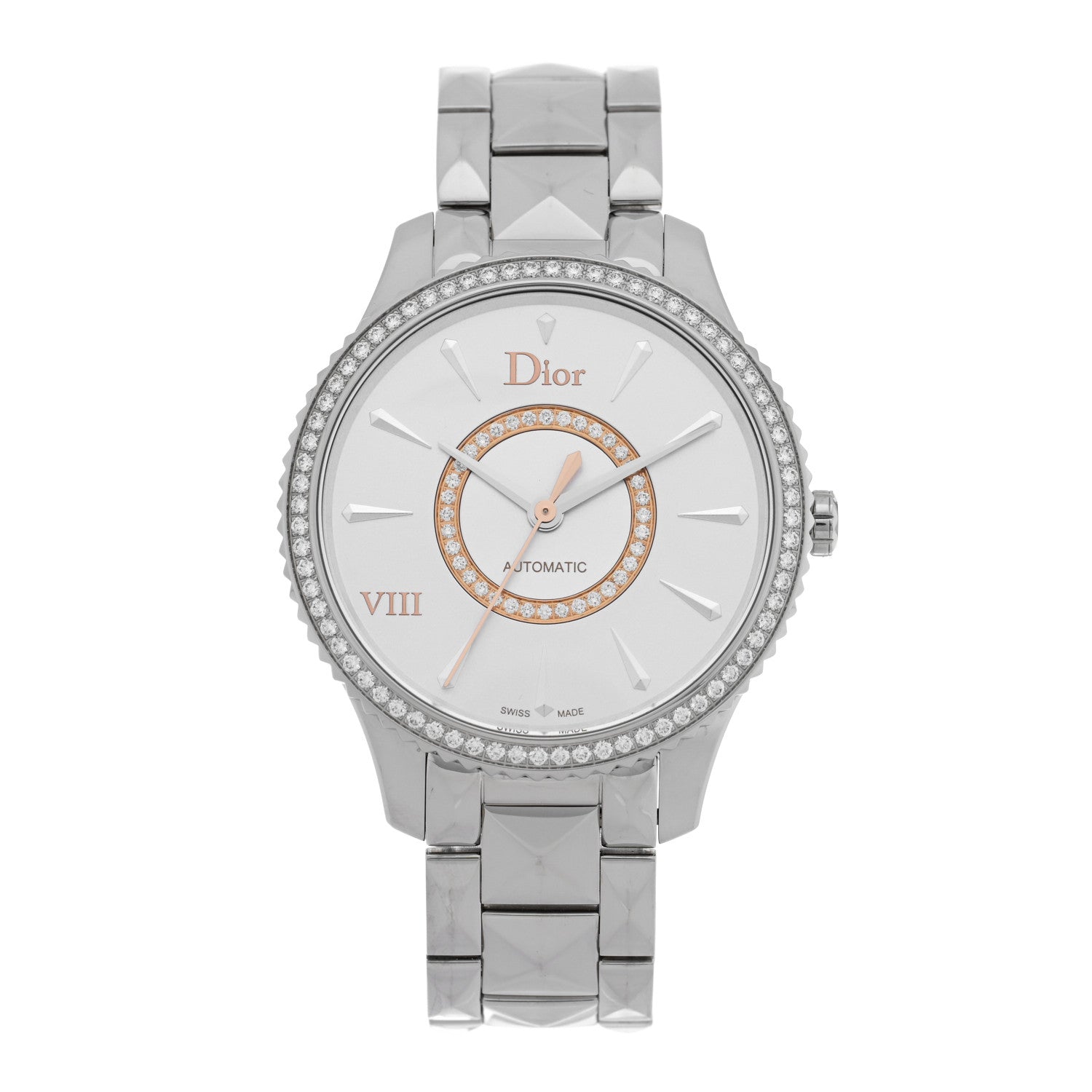Christian Dior Stainless Steel Diamond Bezel 36mm Dior VIII Montaigne Automatic Watch 1 of 5