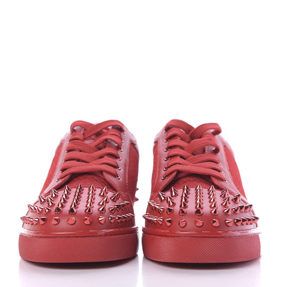 Christian Louboutin Calfskin Mesh Mens Seavaste 2 Flat Sneakers 44 Loubi Red 2 of 12