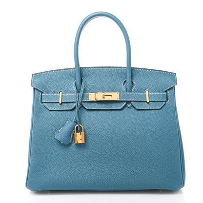 Hermes Togo BIRKIN 30 Blue Jean 1 of 11