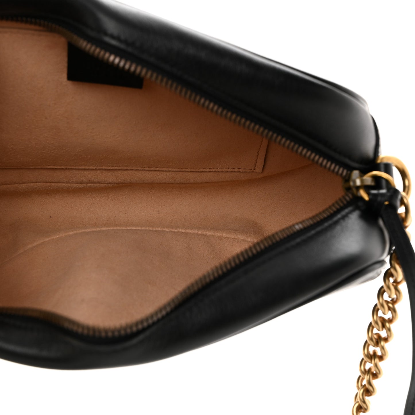 Calfskin Matelasse Small GG Marmont Chain Shoulder Bag Black