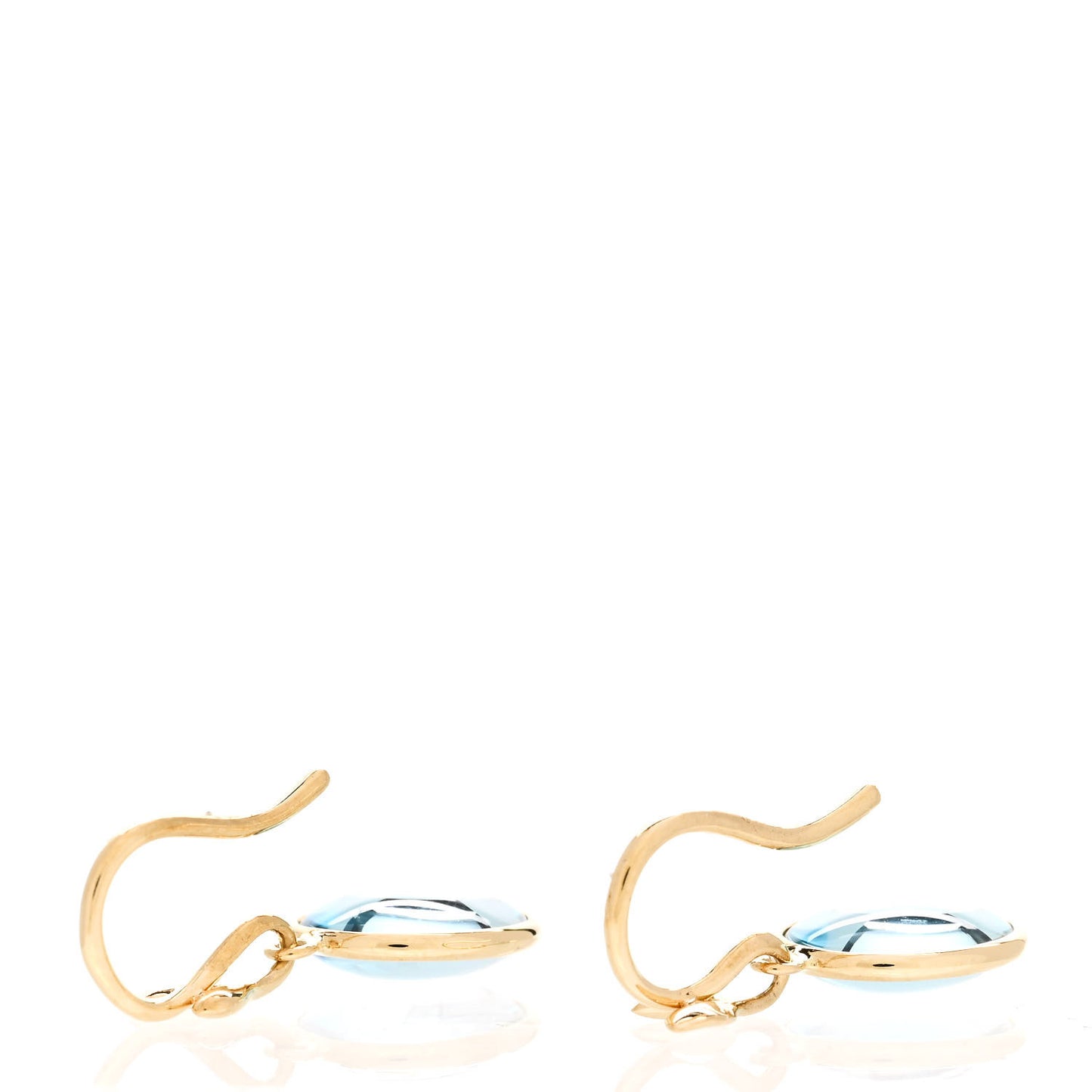 18K Yellow Gold Blue Topaz Paloma Picasso Olive Leaf Drop Earrings