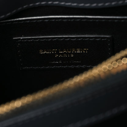 Saint Laurent Calfskin Y Quilted Monogram Small Loulou Chain Satchel Dark Smog 6 of 10