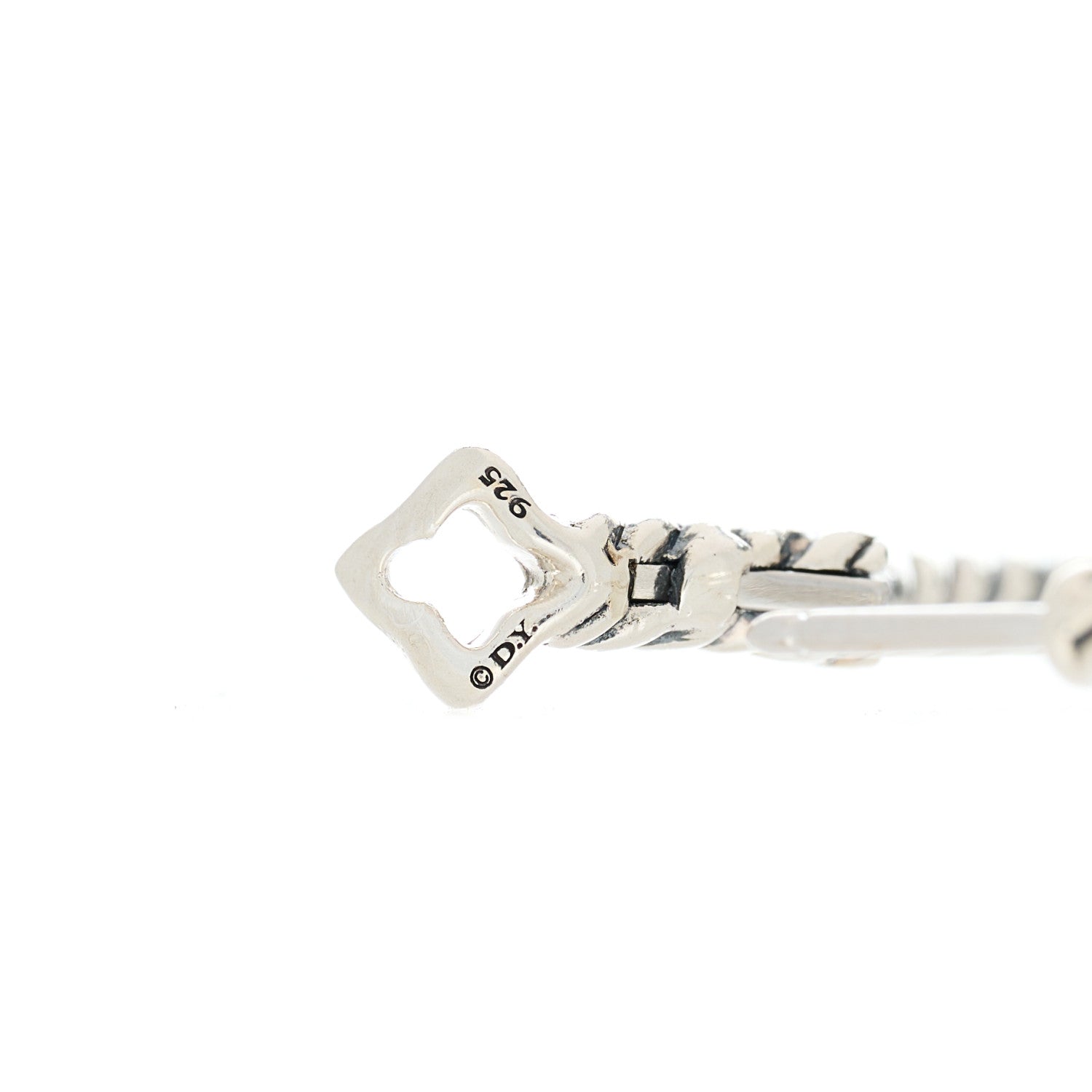 David Yurman Sterling Silver Diamond Confetti Hoop Earrings 4 of 4