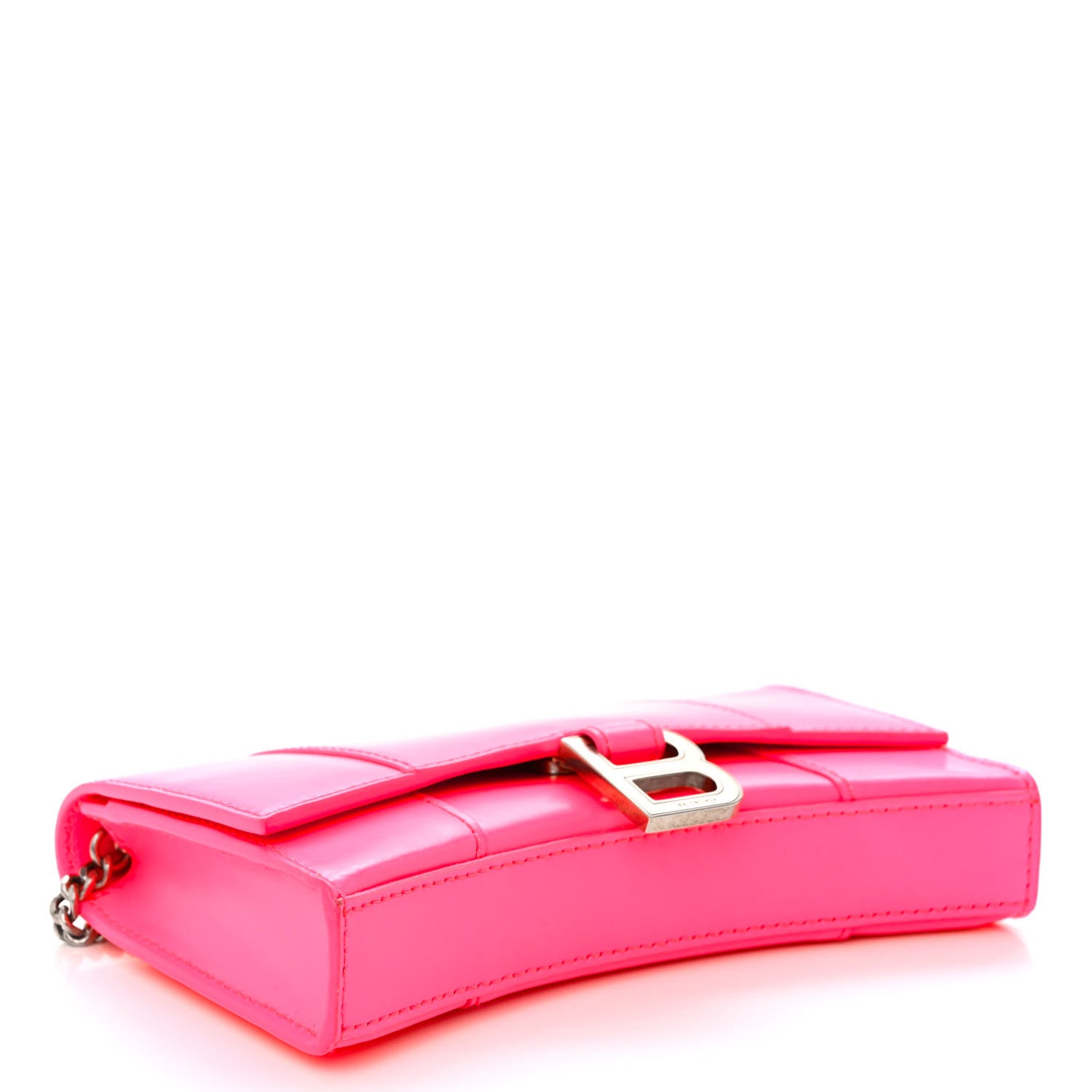 Balenciaga Shiny Box Calfskin XS Hourglass Wallet On Chain Fluo Pink 4 of 9
