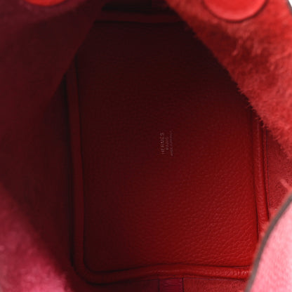 Hermes Taurillon Clemence Tri-Color Picotin Lock 18 PM Rose Extreme Rose Mexico Rouge De Coeur 5 of 10