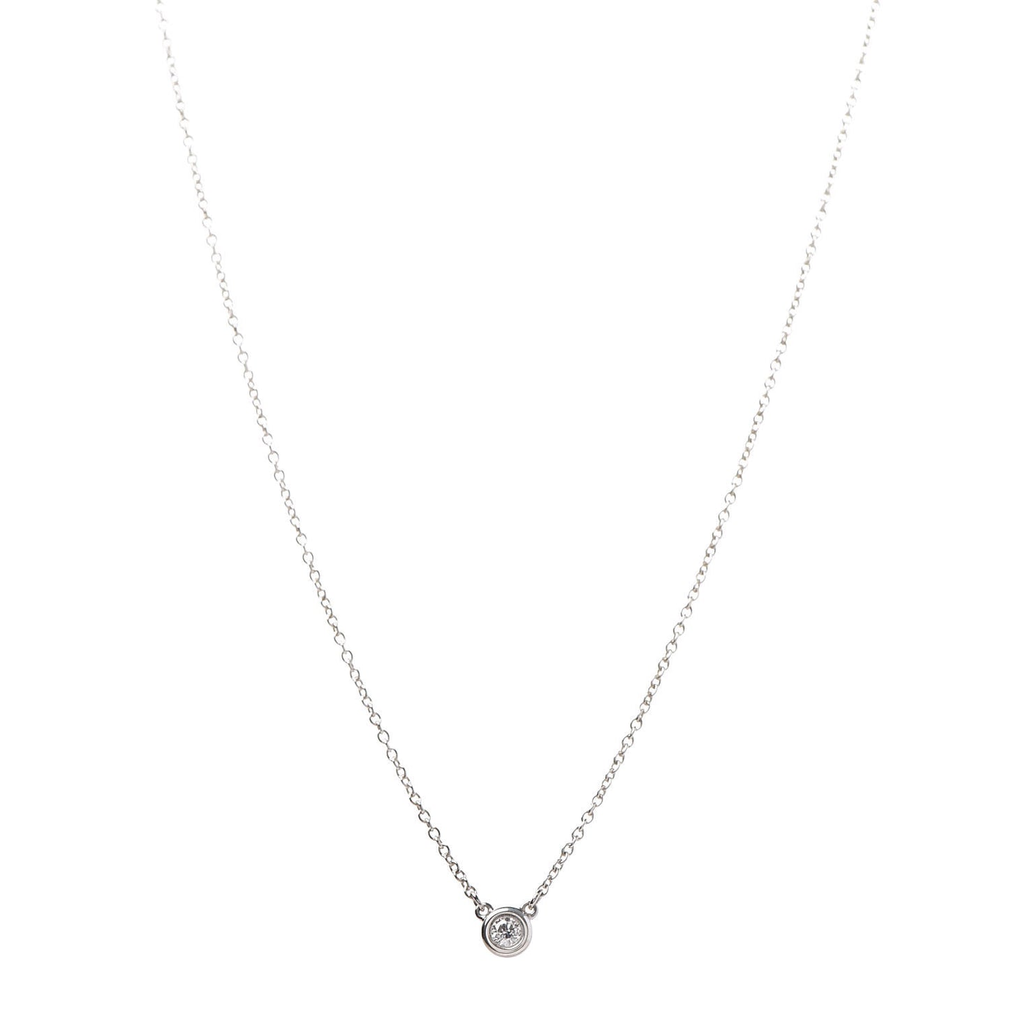 Sterling Silver Diamond .05ct Elsa Peretti Diamonds by the Yard Pendant Necklace