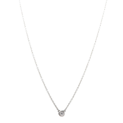 Tiffany Sterling Silver Diamond .05ct Elsa Peretti Diamonds by the Yard Pendant Necklace 1 of 9