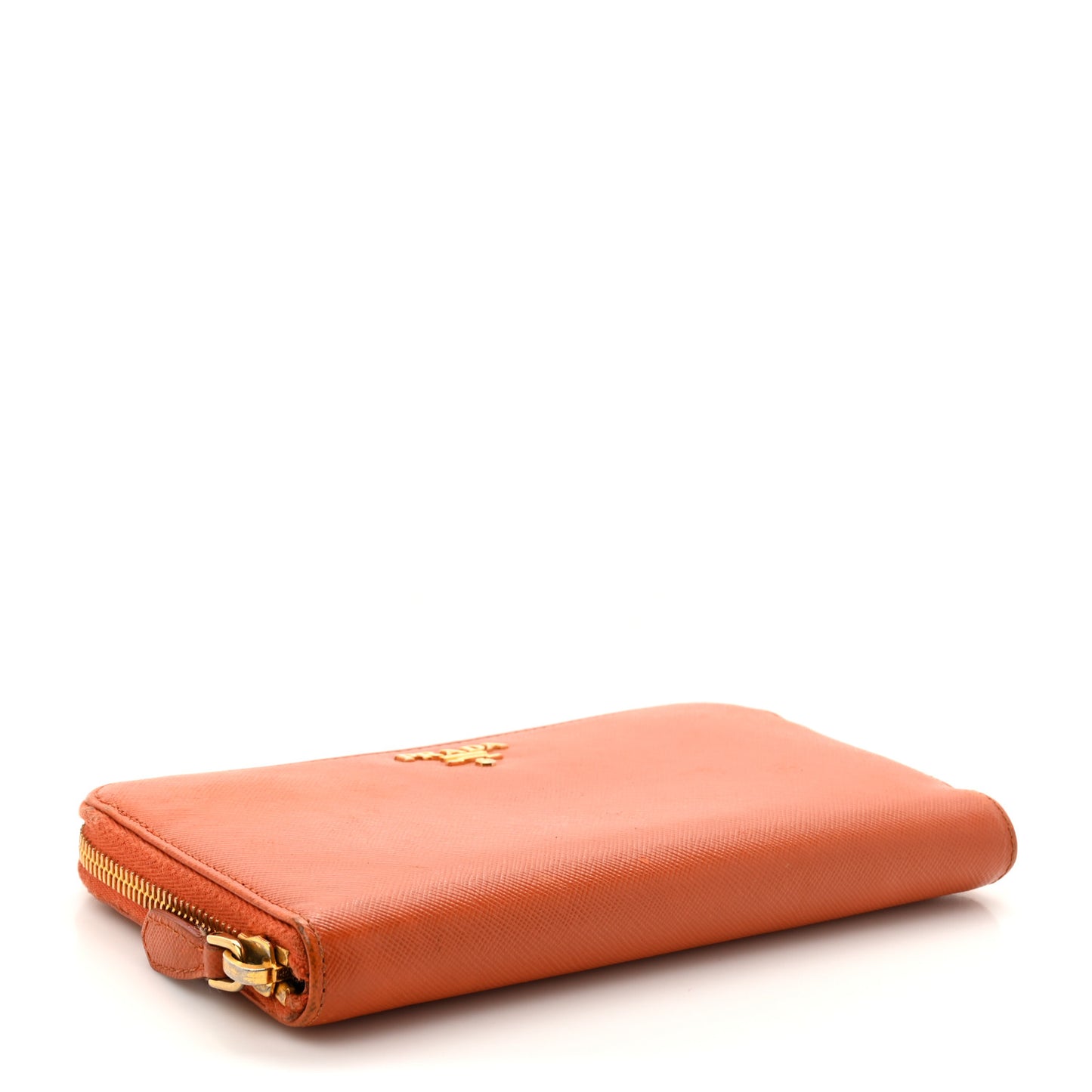 Saffiano Metal Zip Around Wallet Rame