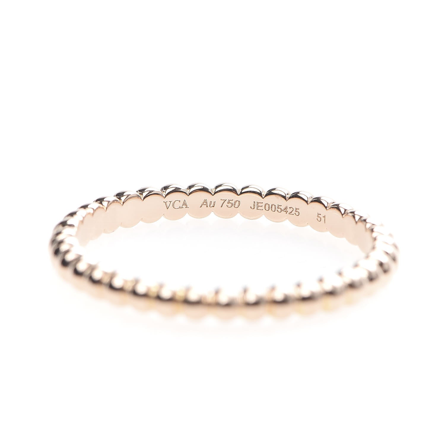Van Cleef & Arpels 18K Rose Gold Small Perlee Ring 51 5.75 4 of 5