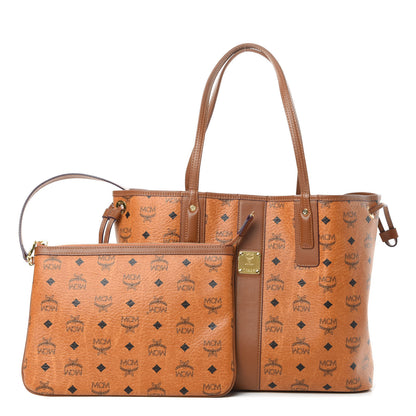 MCM Visetos Medium Liz Reversible Shopper Tote Cognac 1 of 16