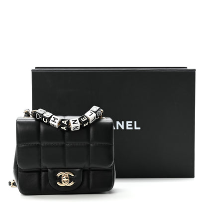 Chanel Lambskin Resin Crystal Square Quilted Mini Monacoco Flap Black 12 of 12