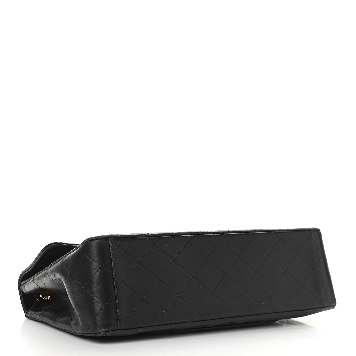 Lambskin Quilted XL Jumbo Single Flap Black