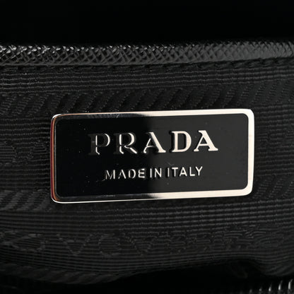 Prada Re-Nylon Vela Saffiano Pocket Single Buckle Messenger Shoulder Bag Black 6 of 9